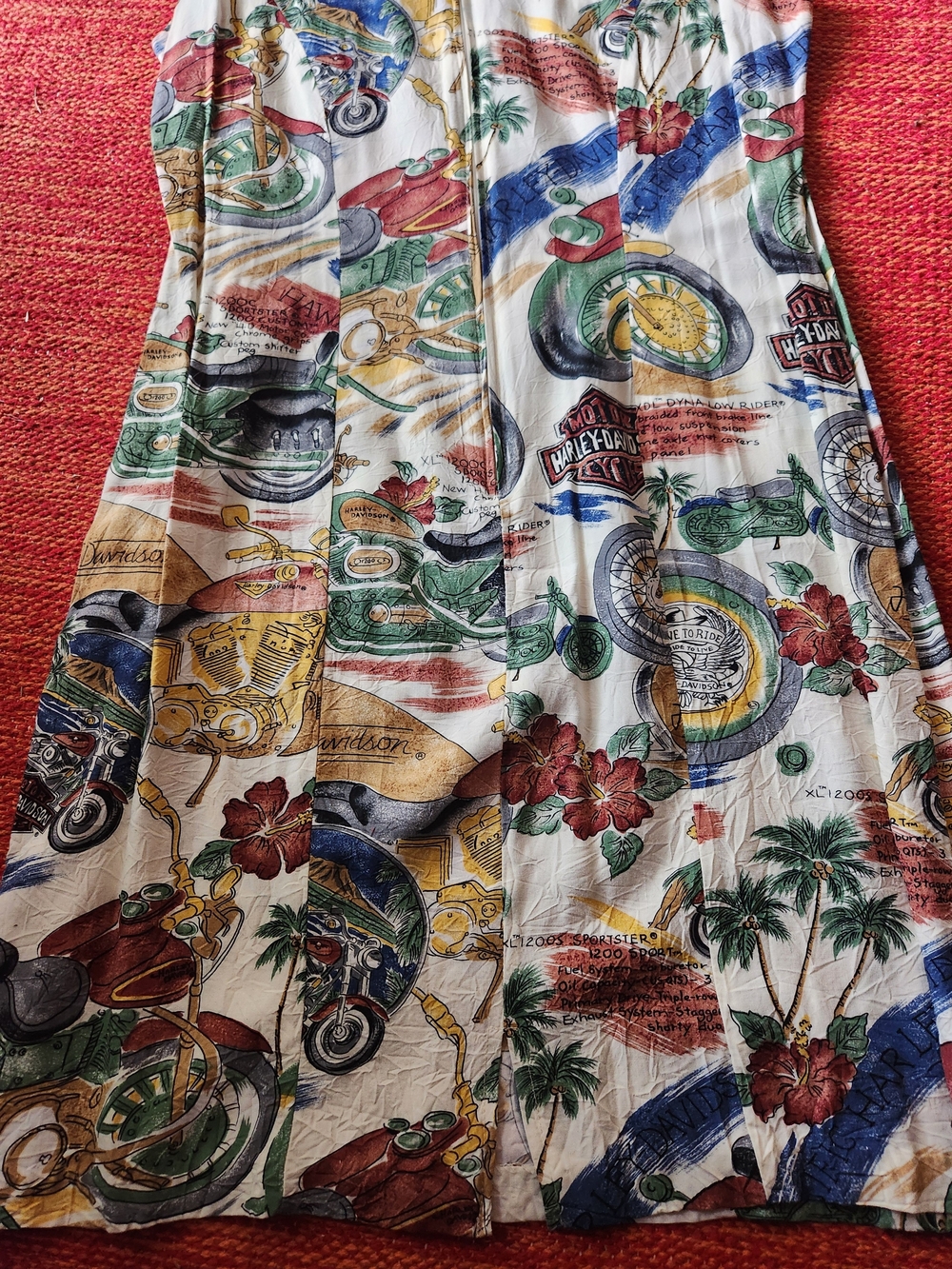 Harley-Davidson Multicolor Motorcycle Print Midi Dress - Picture 8 of 12